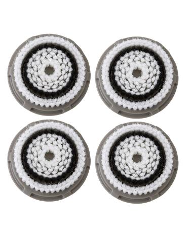 Facial Cleansing Brush Head Replacement Facial Cleansing Brush Head Normal Facial Brush Heads for Acne Prone Clogged Enlarged Pore Skins (Grey/4Pack)