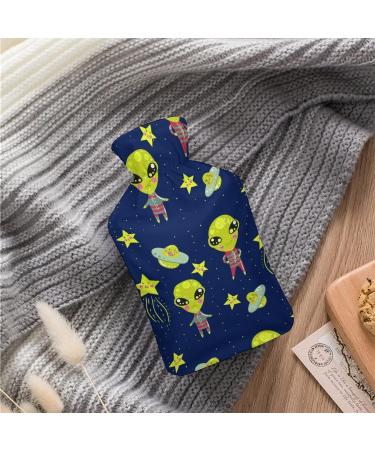 Hot Water Bottle with Lid - Spaceship Pattern Rubber Bag for Pain Relief & Cramps - Ideal Hot & Cold Therapy Foot Warmer - Buy Online on GoSupps.com
