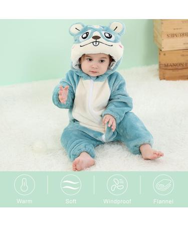 COOKY.D Baby Hooded Rompers | Winter Flannel Jumpsuit Pajamas | 3-6 Months Hamster Design - Buy Online on GoSupps.com
