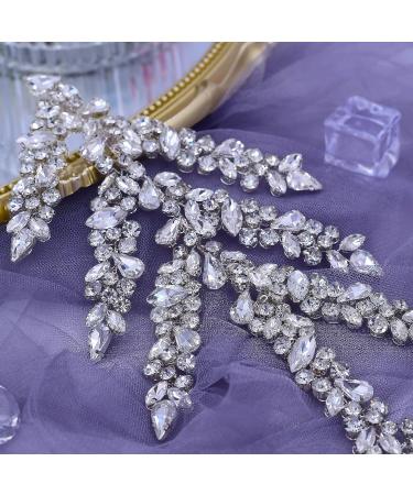 ULAPAN Rhinestone Wedding Headband Bridal Headpiece Handmade Silver Accessories for Bride and Bridesmaid - Buy Online on GoSupps.com