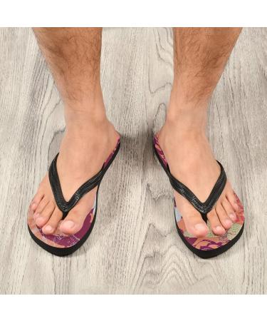 Mnsruu Red Flowers Dragonfly Flip Flops for Home Hotel Spa & Travel - Size M - Buy Online on GoSupps.com