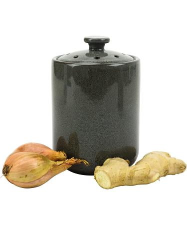 Stoneware Garlic Keeper Canister - Boston Warehouse Grey Reactive Glaze | Shop Now - Buy Online on GoSupps.com