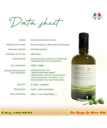  SanGioL'amo SanGioL'amo Extra Virgin Olive Oil (6 x 500 ml) - 100% Made in Italy - Cold Pressed - Buy Online on GoSupps.com