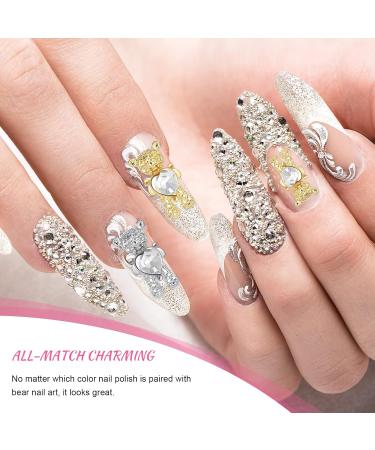 12 Pieces 3D Bear Nail Charms | Cute Alloy Rhinestones for Nail Art | DIY Decorations for Women & Girls - Buy Online on GoSupps.com