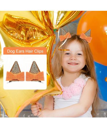 UILYNIU 2 Pairs Yellow Ears Hair Clip Glitter Bow Barrettes Yellow Puppy Ears Headbands for Animal Cosplay Birthday Party Halloween Costume Supplies Dog Themed Party Cosplay (yellow) - Buy Online on GoSupps.com
