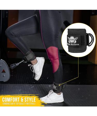 Body Reapers Gym Ankle Strap for Cable Machine  Adjustable Ankle Straps for Working Out  Neoprene Padded for Glute kickbacks & Lower Body Exercises  Ankle Cuffs for Men & Women Gym Accessories Pair Black - Buy Online on GoSupps.com