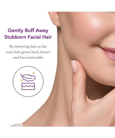 Hair Off Facial Buffer - All-Natural Pain & Chemical Free Hair Removal - Exfoliates Skin - Travel Friendly (3 Buffers) - Buy Online on GoSupps.com