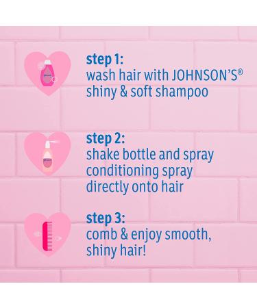 Johnson's Baby Kids Shiny & Soft Conditioning Spray - 10 fl oz (295 ml) for Tangle-Free Hair - Buy Online on GoSupps.com