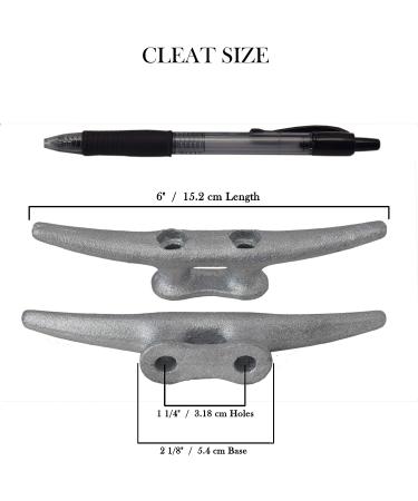 QPURO 6 Inch Galvanized Cast Iron Dock Cleat - Rope Cleat - 5-Pack Boat Dock Cleats for Marine, Deck, Nautical Decor - Buy Online on GoSupps.com