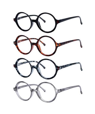 Eyekepper 4-pack Reading Glasses Women Small Lens Round Readers +2.50 4 Pack Mix Color 2.5 x
