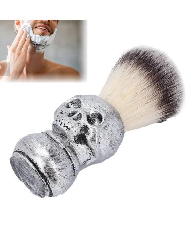 Premium Silver Skull Hair Shaving Brush - Men's Beard & Salon Use Nylon Design for Smooth Shaving - Buy Online on GoSupps.com