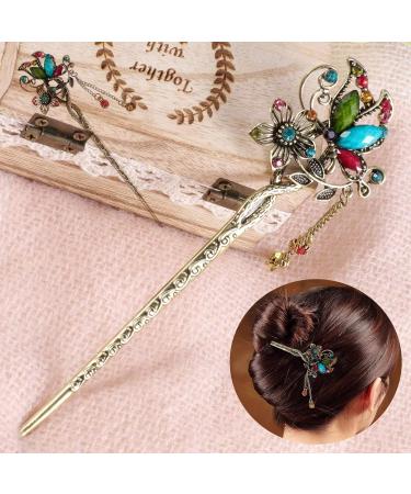 Shop Vintage Chinese Hair Sticks - 3 Piece Antique Bronze Set for Women | Retro Hairpins & Hair Accessories - Buy Online on GoSupps.com