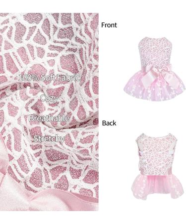 Cutebone Pink Dog Dress Outfit - Glossy Embroidered Tutu Skirt for Puppies | Perfect Pet Clothing for Weddings & Birthday Parties | DD16XXS-DE XXS Red Embroidered Dress - Buy Online on GoSupps.com