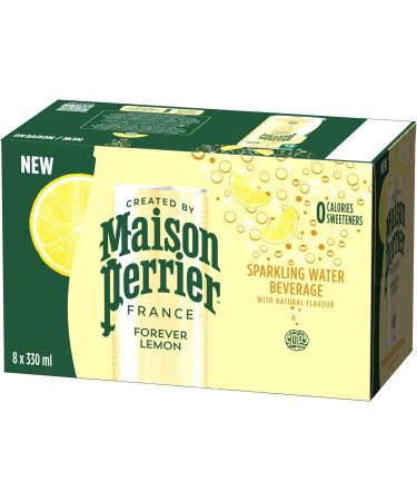 Maison Perrier Forever Lemon Sparkling Water Beverage Natural Lemon Flavour No Calories No Sweeteners No Sodium Sourced & Bottled In France 24 Cans - Buy Online on GoSupps.com