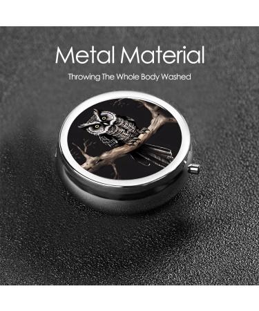 Late Night Owlround Pill Box | 3 Compartment Round Organizer | Portable Travel Pillbox for Easy Medication Management - Buy Online on GoSupps.com