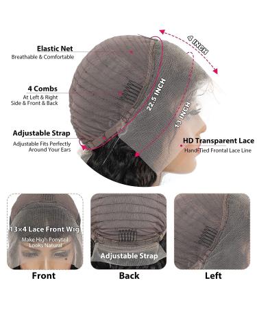 RXY Brazilian Human Hair Body Wave Lace Front Wig 18 Inch 13x4 - Pre Plucked, Glueless, 180% Density for Black Women - Natural Color - Buy Online on GoSupps.com