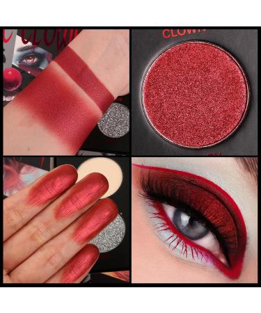  Generisch Halloween Eyeshadow Palette Black and Red Eyeshadow Palette 9 Colors Smoky Punk Silver White Red Black Highly Pigmented Eyeshadow for Halloween Party - Buy Online on GoSupps.com