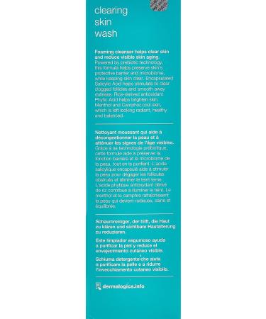 Dermalogica Clearing Skin Wash 250ml - Foaming Prebiotic Cleanser for Clear & Radiant Skin Prevents Future Breakouts For Normal Combination And Oily Skin - Buy Online on GoSupps.com