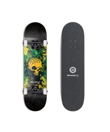 Minority 32inch Maple Skateboard|Trick Skateboard for Beginners, Intermediate and Pros Pineskull