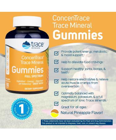 ConcenTrace Chewable Gummies - Energy, Metabolic & Mood Support - Pineapple Flavor - 90 ct - Buy Online on GoSupps.com