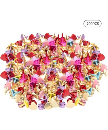 Xijuer 200PCS Metal Paper Brass  Mini Brads Multi Color Small Heart Metal Brad  Paper Fasteners Pastel Brads for Art Scrapbooking Crafting - Buy Online on GoSupps.com