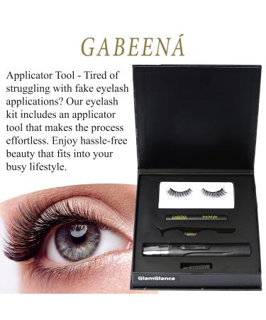 Shop Gabeena Fake Eyelash Extension Kit - Reusable Waterproof False Eyelashes with Glue Applicator & Brush - Perfect for Beginners - Buy Online on GoSupps.com