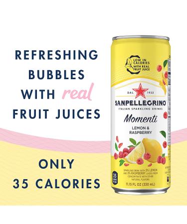 Sanpellegrino Momenti Lemon and Raspberry Sparkling Drink 24-Pack - 11.15 Fl Oz Cans - Buy Online on GoSupps.com