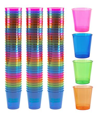 Iconikal Plastic Shot Glasses 4-Color Assortment 1-Ounce 90-Count 90-Pack