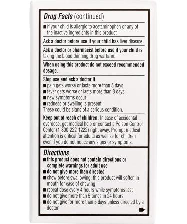 Rite Aid Children's Pain Relief Acetaminophen 160mg - 24 ct | Bubble Gum Flavor Kids Pain Reliever | Ages 2-11 | Chewable Tablets - Buy Online on GoSupps.com