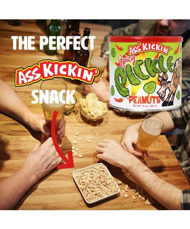 KICKIN Spicy Pickle Hot Peanuts - 12oz | Ultimate Gourmet Gift | Spicy & Delicious - Try if you dare! - Buy Online on GoSupps.com