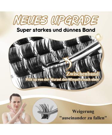 QueWel Cluster Lashes - 72 pcs DIY Eyelash Extensions Soft D Curl 8-16mm Length - Perfect for Home Makeup - Buy Online on GoSupps.com