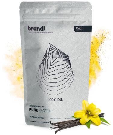 Brandl protein powder vanilla 5k without artificial sweeteners |Whey protein plus vegetable protein powder |All amino acids |1000g vanilla vanilla 1000 g - Buy Online on GoSupps.com