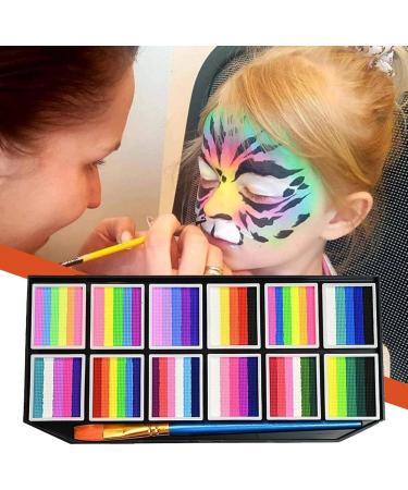 Face Paint Body Paint for Adults Water-Based Stain-Resistant Washable 12 Grids with Brush Markers for Theater Women Girls Parties Halloween Sports Cosplay - Buy Online on GoSupps.com