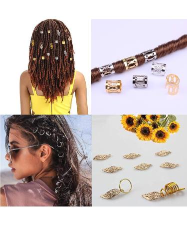 Skyzone Hair Pearls & Accessories Set - 200 Pieces of Aluminum Hair Coils Clips Dreadlock & Decorative Jewelry - Buy Online on GoSupps.com