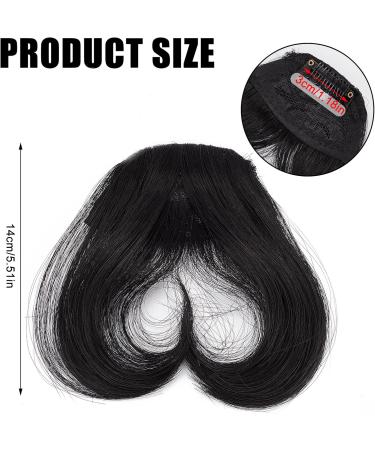NICENEEDED Black Clip in Fake Bangs Hair Clip in Extensions Faux Bangs Wavy Curly Long Side Air Bangs Clips Hair Pieces Barrettes for Women - Buy Online on GoSupps.com