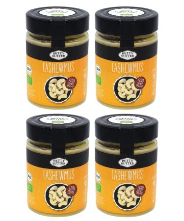 Betty Butter Bio Premium Cashewm roasted 4 x 330 g cashew butter without sugar cashew puree natural nutmet without additives from fairtrade-organic cashews creamy nut without sugar