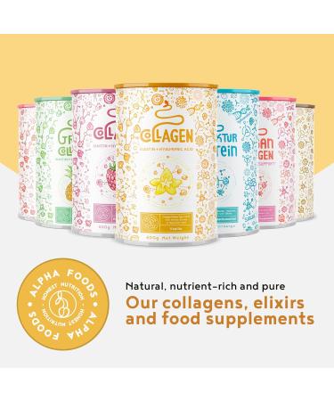 Alpha Foods Vanilla Collagen Powder with Hyaluronic Acid 400g - Premium Bovine Type I II III Peptides for Women - 8 Essential Amino Acids - Vanilla Flavor - Buy Online on GoSupps.com