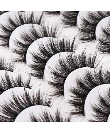 Ahrikiss False Lashes 14 Pairs Fluffy Eyelashes Pack - Natural Look Faux Mink Wispy Strip Eye Lashes Multipack, Cat Eye Style - Buy Online on GoSupps.com