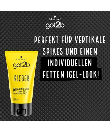 got2b Hair Gel Glue Hold 6 (150 ml) Waterproof Styling Gel for Strong Hold Lasts Like Concrete Until Next Hair Wash for Vertical Ends and Hedgehog Look - Buy Online on GoSupps.com
