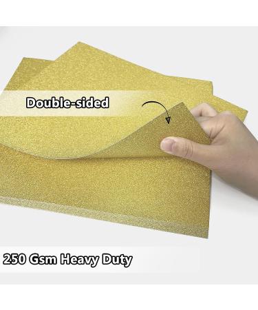 Gold Glitter Cardstock Paper - 20 Sheets, Double Sided, 250GSM - Perfect for Crafts, Cricut, DIY Projects - Buy Online on GoSupps.com