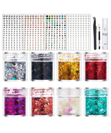 Arrovarp Body Glitter for Women Face Glitter Makeup | Glitter Glitter for Nightclub Crafts with Gel Glue and Brush Paint Glitter