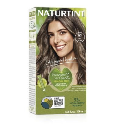 Naturtint Permanent Hair Color 6N Dark Blonde (Pack of 1)  Ammonia Free  Vegan  Cruelty Free  up to 100% Gray Coverage  Long Lasting Results 5.6 Fl Oz (Pack of 1) 6N Dark Blonde