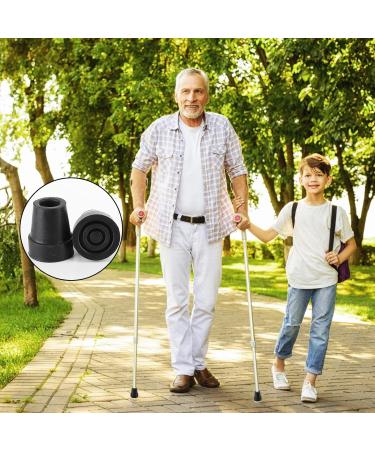 Walking Stick Rubber Ends 19mm 2Pcs - Heavy Duty Black Replacement Tips for Walking Cane, Crutch, Folding Cane - Buy Online on GoSupps.com