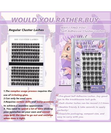 MayIFindYou 2024 Self Adhesive Eyelashes 40 Pcs Reusable Press On Lashes No Glue Needed Pre-Glued Eyelash Clusters for Beginners - D-8-16MIX A02 Persion - Buy Online on GoSupps.com