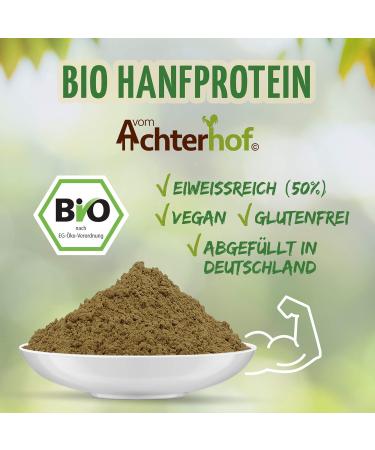 Buy Organic Hemp Protein Powder 500g | 50% Protein | Vegan & Organic Hemp Flour from Achterhof - Buy Online on GoSupps.com