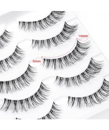 DZANIK Natural 3D Faux Mink Eyelashes - 5 Pairs, Cat Style, D Curl, 8-14mm, Soft Strip Lashes - Natural Look - Buy Online on GoSupps.com