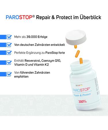 Parostop Repair & Protect with Resveratrol Vitamin D3K2 & Coenzyme Q10 | Made in Germany | 1 Month Cure | German Pharmacy Quality - Buy Now! - Buy Online on GoSupps.com