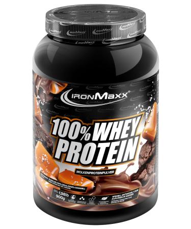 IronMaxx 100% Whey Protein Powder - Dark Chocolate Cookie Salted Caramel 900g Box | Whey Protein Powder Reduced in Sugar and Water Soluble | Many Different Flavors
