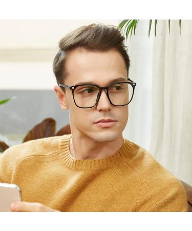 GUDVUE Oversized Blue Light Glasses Computer Reading/Gaming/Phones Glasses Anti Glare/UV400/Eye Strain Large Square Frame Black - Buy Online on GoSupps.com