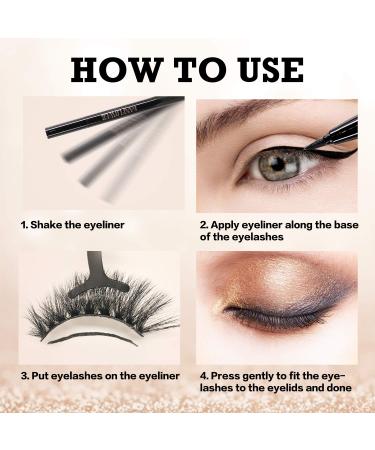Faux Mink Lashes with Waterproof Self-Adhesive Eyeliner - Replacement for Magnetic Eyeliner and Lashes - 1 Count - Buy Online on GoSupps.com